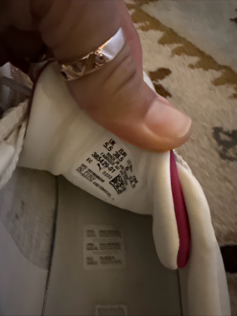 Puma Women’s Cream Leather Platform Sneakers with Leopard Detail - Picture 8 of 14